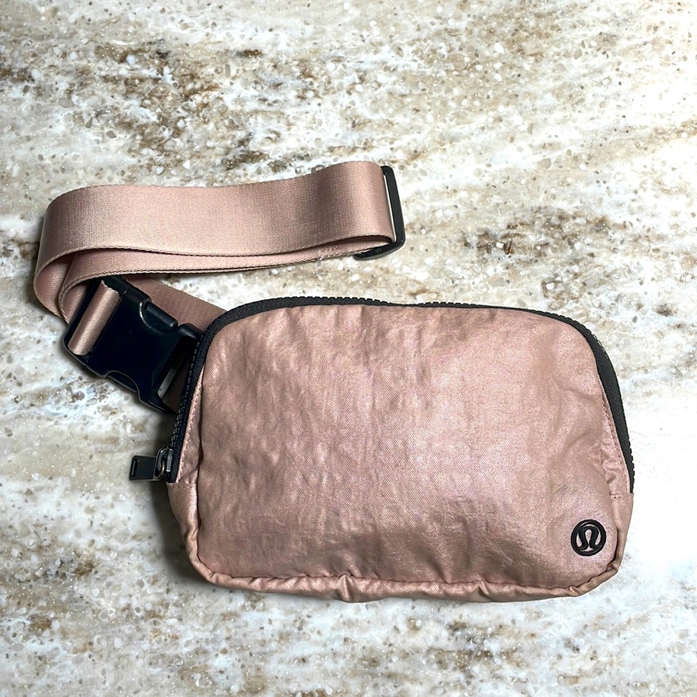 Rose gold Lululemon 1L belt bag, gently used, no flaws